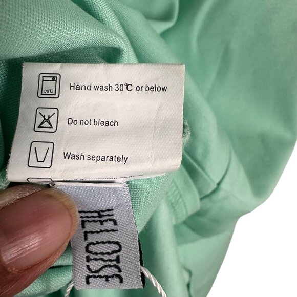 Heloise Fashion Size XL Womens Sleeveless Green Dress With Lace Yoke & Flared - Picture 10 of 12